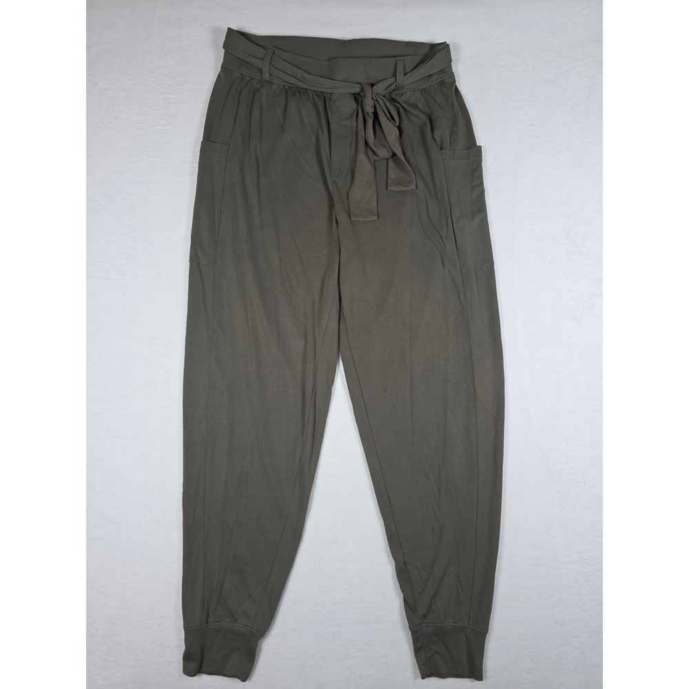 Aeropostale Solid Cargo Joggers Tie Waist Pockets Medium Olive Green Loungewear